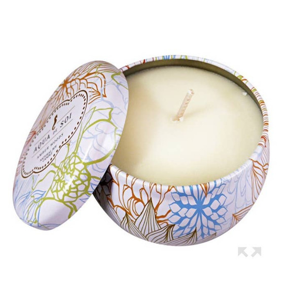 Set of 2 Soi Candles Aqua de Soi Amber Woods & Vanilla Sugar Decorative Tin NEW - Picture 4 of 8
